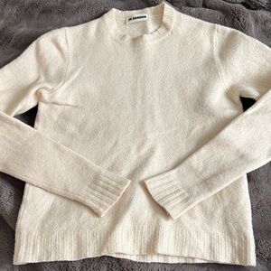 Jil Sander Soft Cream Crew Neck Sweater
